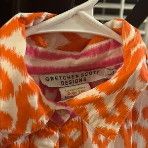 Gretchen Scott Designs Vibrant Orange and Pink Dress